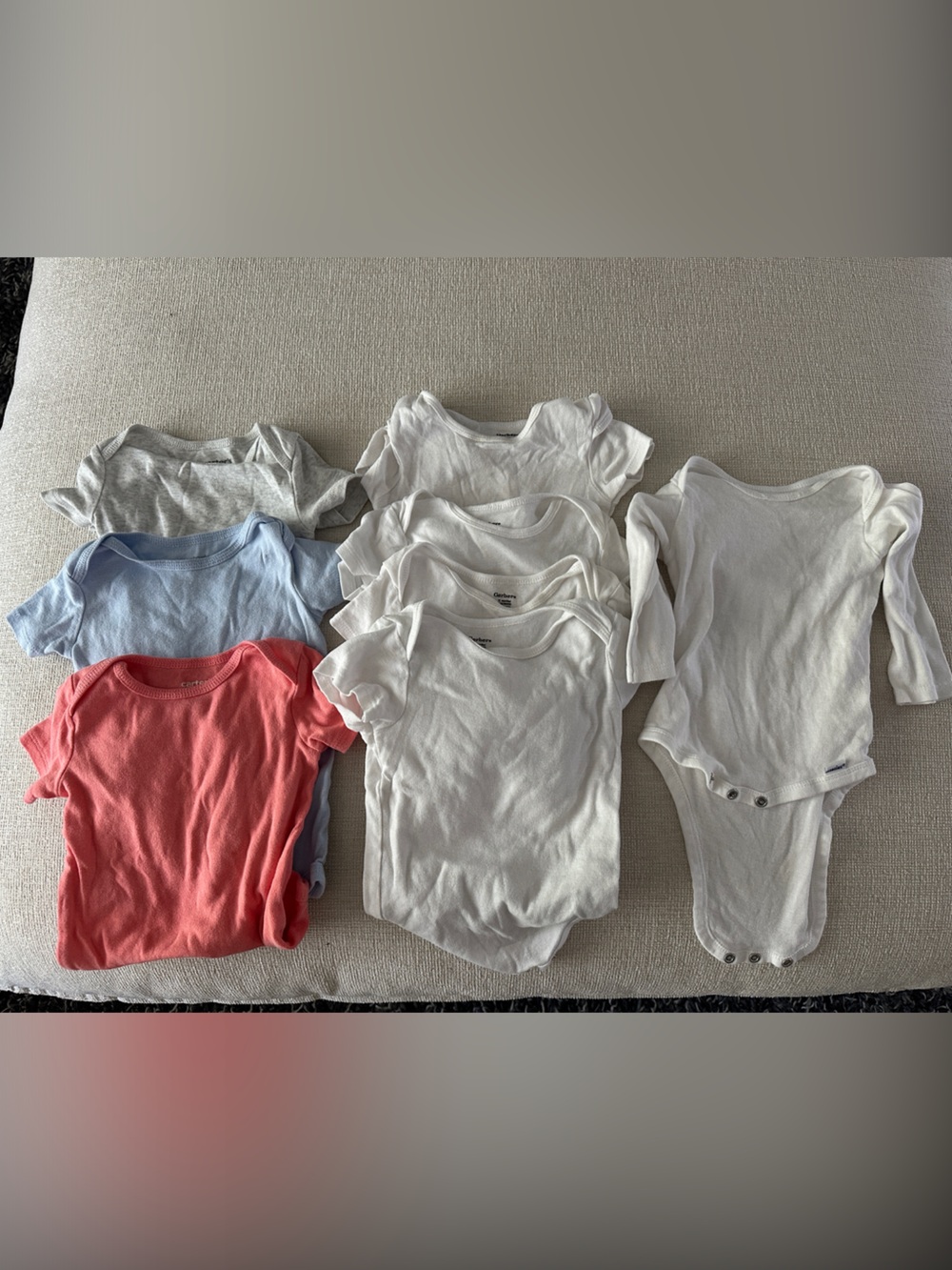8 Assorted Bodysuits - 12M (3 Carters, 5 Gerber)